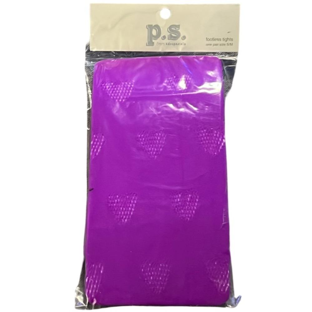 NWT Aeropostale Purple Fishnet Heart Footless Tights